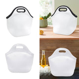 Maxbell Thermal Lunch Box Bag Lunch Meals Pouch Durable Smooth Zipper Black and White