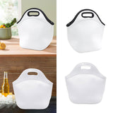 Maxbell Thermal Lunch Box Bag Lunch Meals Pouch Durable Smooth Zipper Black and White