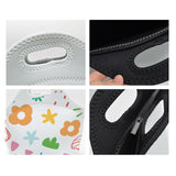 Maxbell Thermal Lunch Box Bag Lunch Meals Pouch Durable Smooth Zipper Black and White