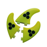 Maxbell Surfboards Thruster Fins Parts Durable 3Pcs/Set for Dinghy Surf Boards Canoe Yellow G7