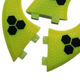 Maxbell Surfboards Thruster Fins Parts Durable 3Pcs/Set for Dinghy Surf Boards Canoe Yellow G7