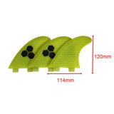 Maxbell Surfboards Thruster Fins Parts Durable 3Pcs/Set for Dinghy Surf Boards Canoe Yellow G7