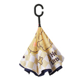 Maxbell Kids Windproof Inverted Umbrella Cartoon Folding Hands Free Umbrella Style F