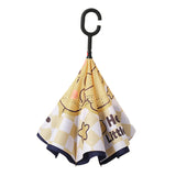 Maxbell Kids Windproof Inverted Umbrella Cartoon Folding Hands Free Umbrella Style F