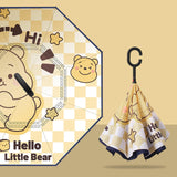 Maxbell Kids Windproof Inverted Umbrella Cartoon Folding Hands Free Umbrella Style F