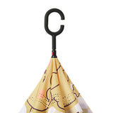 Maxbell Kids Windproof Inverted Umbrella Cartoon Folding Hands Free Umbrella Style F