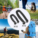 Maxbell 10Pcs Webbing Strap Hook Attachments for Backpack Strap Luggage Strap Hiking