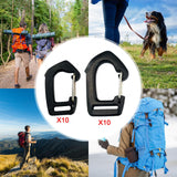 Maxbell 10Pcs Webbing Strap Hook Webbing Buckles for Camping Suitcase Backpack Strap