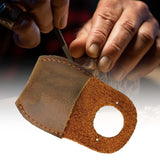 Maxbell Thumb Guard Premium Handmade Working Carving Kit PU Leather Finger Protector Brown