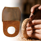 Maxbell Thumb Guard Premium Handmade Working Carving Kit PU Leather Finger Protector Brown