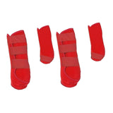 Maxbell 4Pcs Horse Boots Support Leg Guard for Jumping Training Equestrian Equipment red