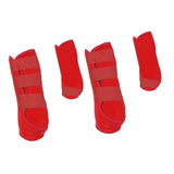Maxbell 4Pcs Horse Boots Support Leg Guard for Jumping Training Equestrian Equipment red