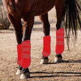 Maxbell 4Pcs Horse Boots Support Leg Guard for Jumping Training Equestrian Equipment red
