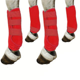 Maxbell 4Pcs Horse Boots Support Leg Guard for Jumping Training Equestrian Equipment red