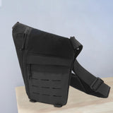 Maxbell Men's Chest Bag Chest Pack Daypack for Outdoor Sports Motorcycle Backpacking All Black