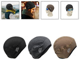 Maxbell Skull Cap Hat Liner Earflaps Windproof Hat for Motorcycle Riding Climbing Black