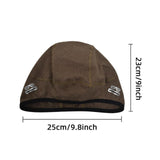 Maxbell Skull Cap Hat Liner Earflaps Windproof Hat for Motorcycle Riding Climbing Caramel