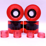 Maxbell 4 Pieces Skateboard Wheels 78A Hardness Durable PU Damping Wheel Replacement Clear  Red