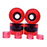 Maxbell 4 Pieces Skateboard Wheels 78A Hardness Durable PU Damping Wheel Replacement Clear  Red