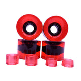 Maxbell 4 Pieces Skateboard Wheels 78A Hardness Durable PU Damping Wheel Replacement Clear  Red
