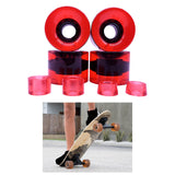 Maxbell 4 Pieces Skateboard Wheels 78A Hardness Durable PU Damping Wheel Replacement Clear  Red