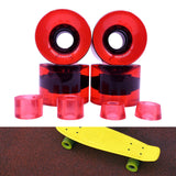 Maxbell 4 Pieces Skateboard Wheels 78A Hardness Durable PU Damping Wheel Replacement Clear  Red