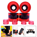 Maxbell 4 Pieces Skateboard Wheels 78A Hardness Durable PU Damping Wheel Replacement Clear  Red