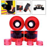 Maxbell 4 Pieces Skateboard Wheels 78A Hardness Durable PU Damping Wheel Replacement Clear  Red