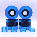 Maxbell 4 Pieces Skateboard Wheels 78A Hardness Durable PU Damping Wheel Replacement Clear Blue