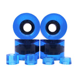 Maxbell 4 Pieces Skateboard Wheels 78A Hardness Durable PU Damping Wheel Replacement Clear Blue