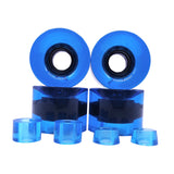 Maxbell 4 Pieces Skateboard Wheels 78A Hardness Durable PU Damping Wheel Replacement Clear Blue