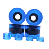 Maxbell 4 Pieces Skateboard Wheels 78A Hardness Durable PU Damping Wheel Replacement Clear Blue