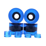 Maxbell 4 Pieces Skateboard Wheels 78A Hardness Durable PU Damping Wheel Replacement Clear Blue