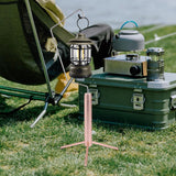 Maxbell Camping Lantern Stand Durable Metal Lamp Stand for Picnic Hiking Backpacking Rose Gold