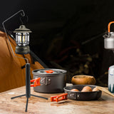 Maxbell Camping Lantern Stand Durable Metal Lamp Stand for Picnic Hiking Backpacking Black