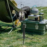 Maxbell Camping Lantern Stand Durable Metal Lamp Stand for Picnic Hiking Backpacking Black
