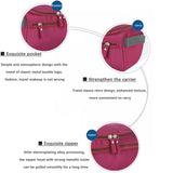 Maxbell Travel Toiletry Bag Men Women Portable with Handle Large Capacity Makeup Bag Burgundy