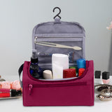 Maxbell Travel Toiletry Bag Men Women Portable with Handle Large Capacity Makeup Bag Burgundy