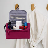 Maxbell Travel Toiletry Bag Men Women Portable with Handle Large Capacity Makeup Bag Burgundy