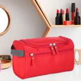 Maxbell Travel Toiletry Bag Men Women Portable with Handle Large Capacity Makeup Bag Red