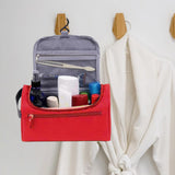 Maxbell Travel Toiletry Bag Men Women Portable with Handle Large Capacity Makeup Bag Red