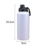 Maxbell Insulated Water Bottle Durable Portable Drinking Bottle for Gym Yoga Cycling White