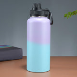 Maxbell Insulated Water Bottle Durable Portable Drinking Bottle for Gym Yoga Cycling Purple Blue