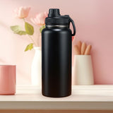 Maxbell Insulated Water Bottle Durable Portable Drinking Bottle for Gym Yoga Cycling Black