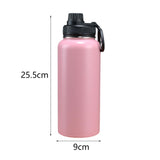 Maxbell Insulated Water Bottle Durable Portable Drinking Bottle for Gym Yoga Cycling Pink Red