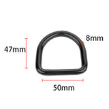 Maxbell 2Pcs Stainless Steel D Rings Connector Rings for Dog Leashes Sewing Projects 8mmx50mmx47mm