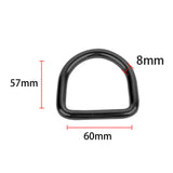 Maxbell 2Pcs Stainless Steel D Rings Connector Rings for Dog Leashes Sewing Projects 8mmx60mmx57mm