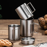 Maxbell Stainless Steel Camping Cup Tableware Tea Water Cup for Hiking Trips Cooking