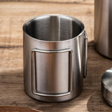 Maxbell Stainless Steel Camping Cup Tableware Tea Water Cup for Hiking Trips Cooking