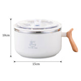 Maxbell Japanese Ramen Bowl 1200ml Portable Tableware Cereal Bowls for Office Picnic White